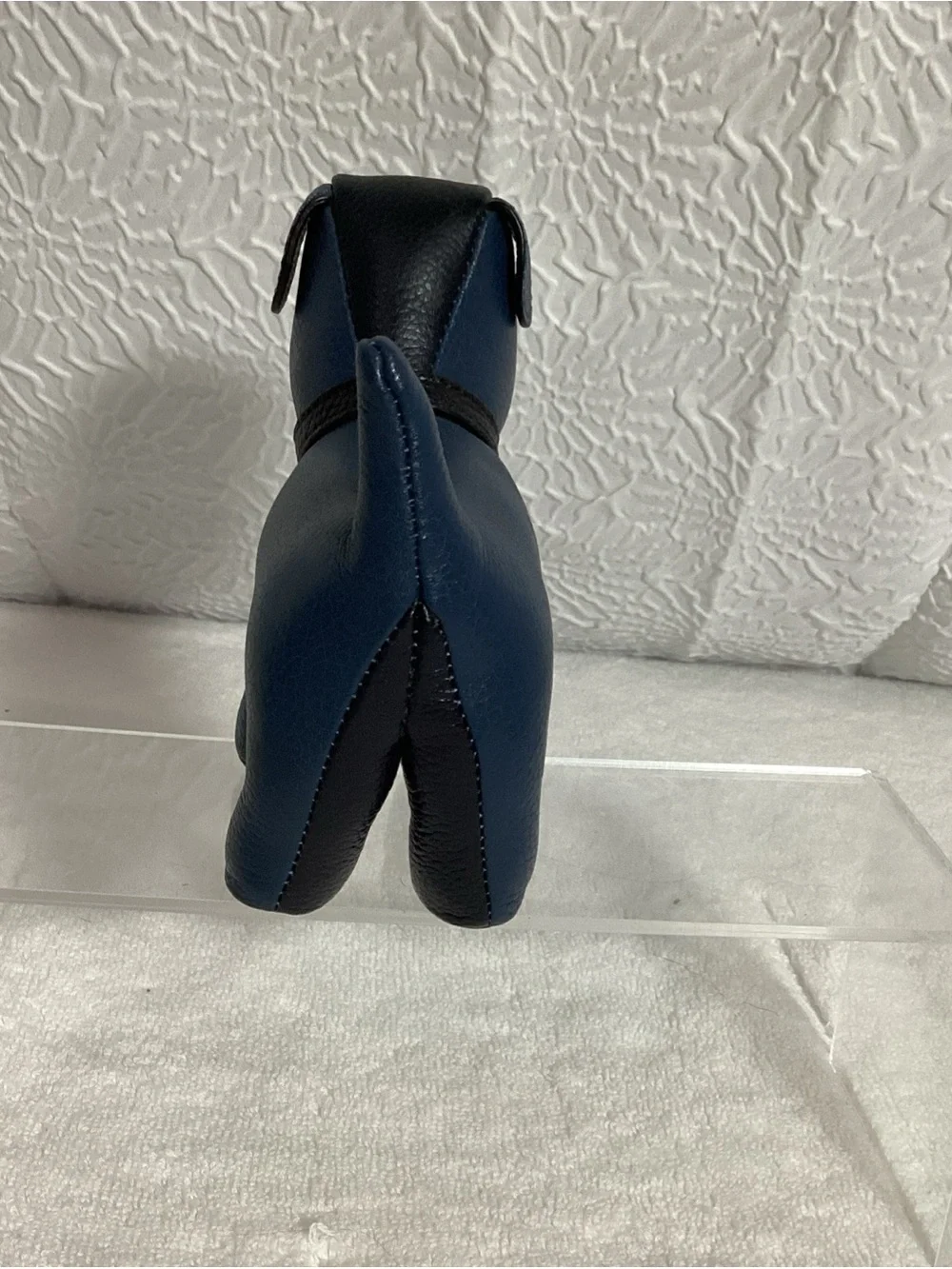 Coach Blue Colorblock Puppy Dog Paperweight with Collar & Charm Unisex